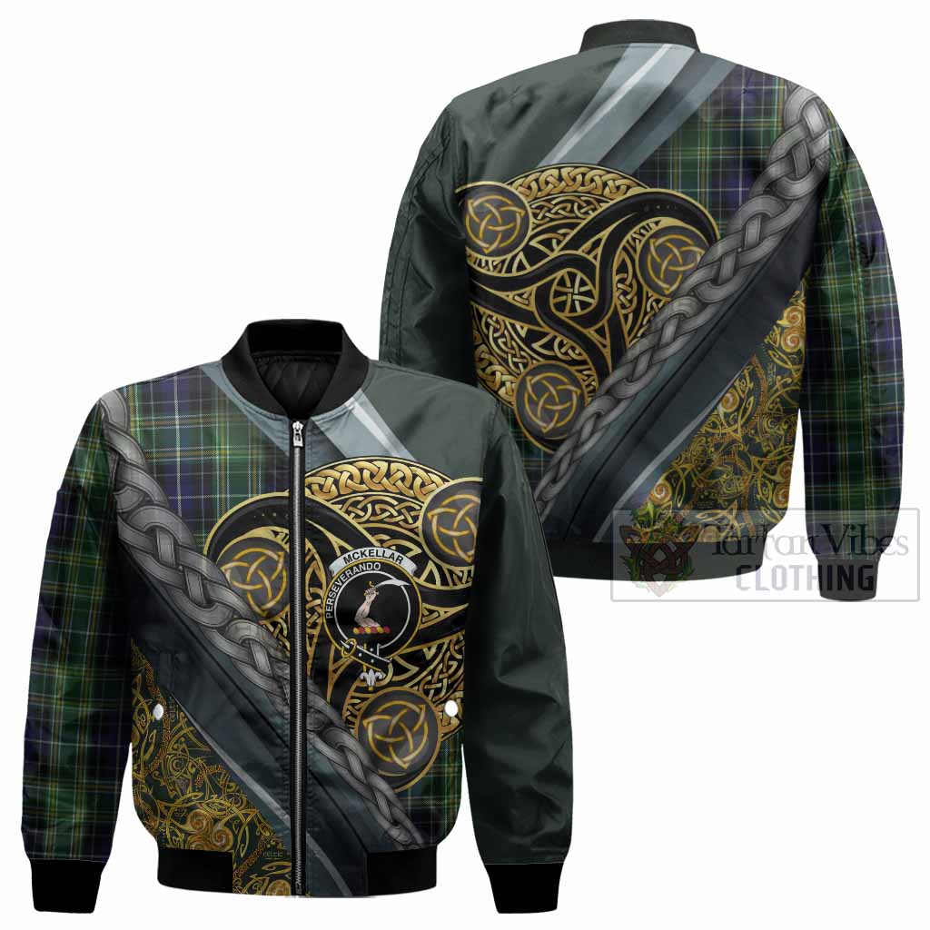 McKellar Tartan Crest Bomber Jacket Scottish Triskele Celtic - Tartan Vibes Clothing