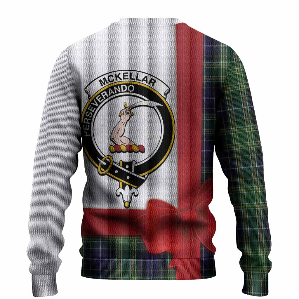 McKellar Tartan Crest Christmas Christmas Ugly Sweater Highland Cow Bagpipes Coquette Bow Style