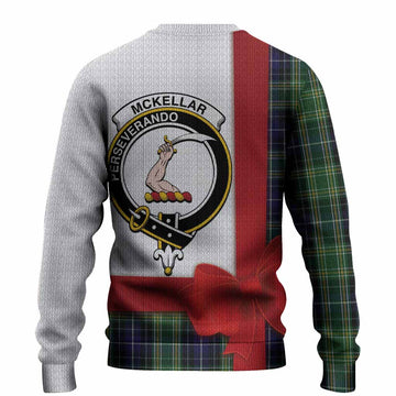 McKellar Tartan Crest Christmas Christmas Ugly Sweater Highland Cow Bagpipes Coquette Bow Style