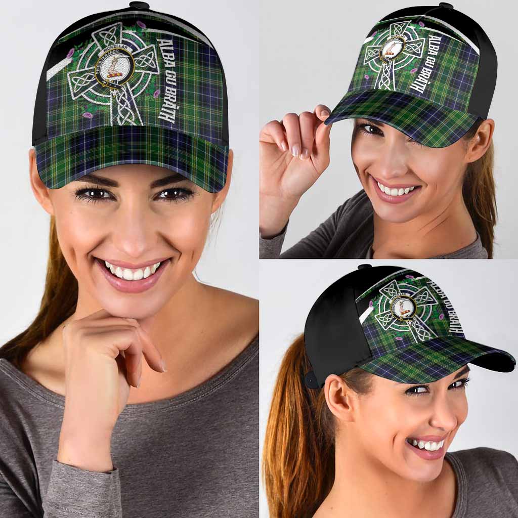 McKellar Tartan Crest Classic Cap Scottish Thistle Celtic Cross Alba Gu Brath - Tartan Vibes Clothing