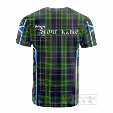 McKellar Tartan Crest Cotton T-shirt Scotland Coat of Arm Flag Style - Tartan Vibes Clothing