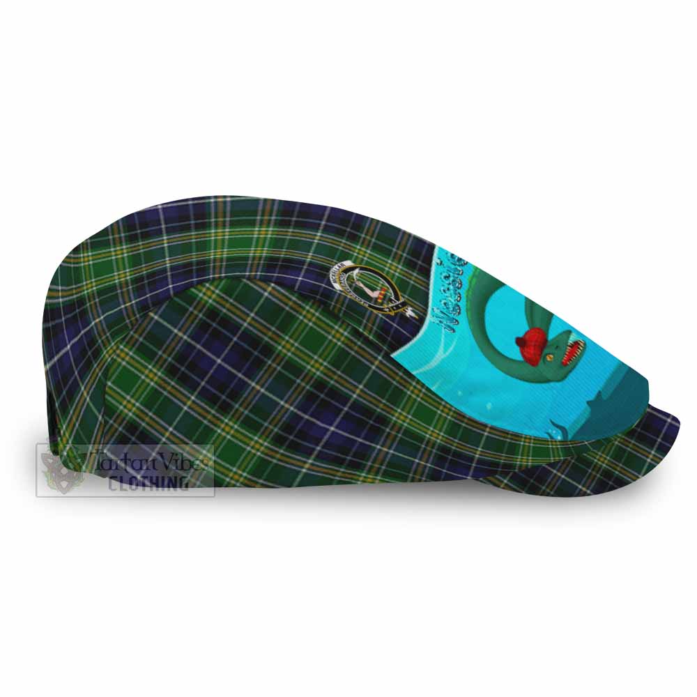 McKellar Tartan Crest Flat Cap, Jeff Cap Nessie Under Water