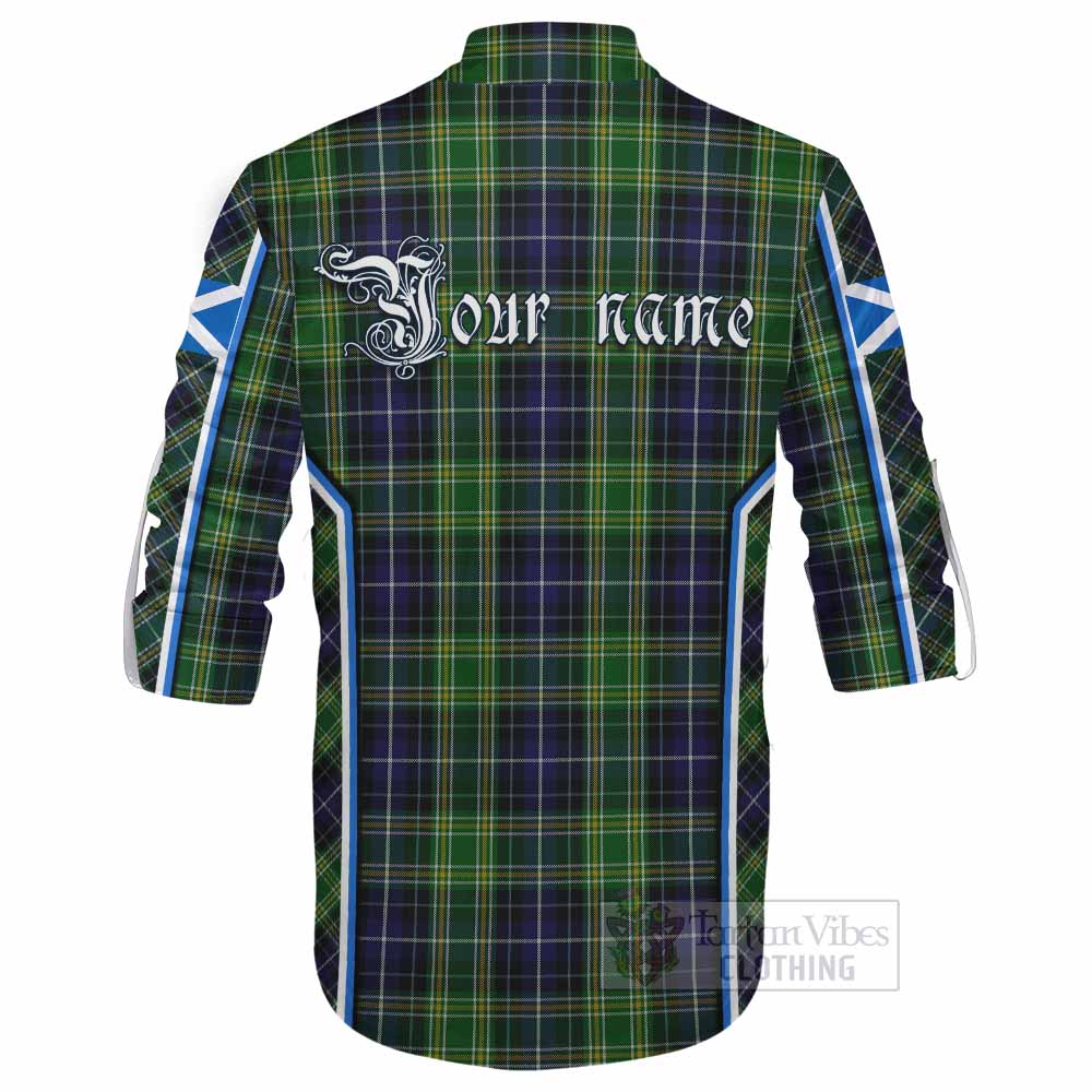 McKellar Tartan Crest Ghillie Kilt Shirt Scotland Coat of Arm Flag Style - Tartan Vibes Clothing