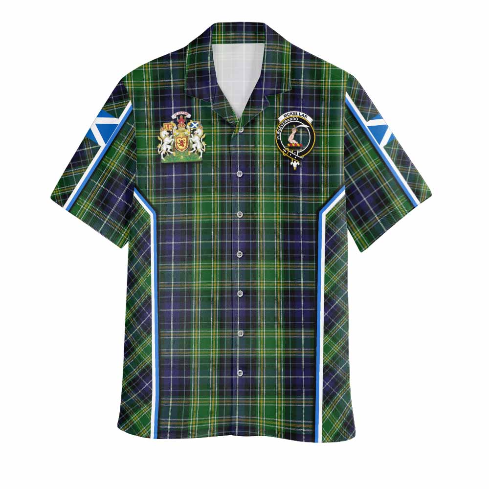 McKellar Tartan Crest Hawaiian Shirt Scotland Coat of Arm Flag Style - Tartan Vibes Clothing