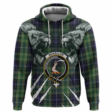 McKellar Tartan Crest Hoodie Ferocious Lion Style