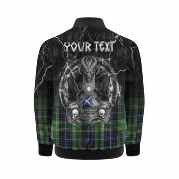 McKellar Tartan Crest Kid Bomber Jacket Celtic Odin's Raven Legacy