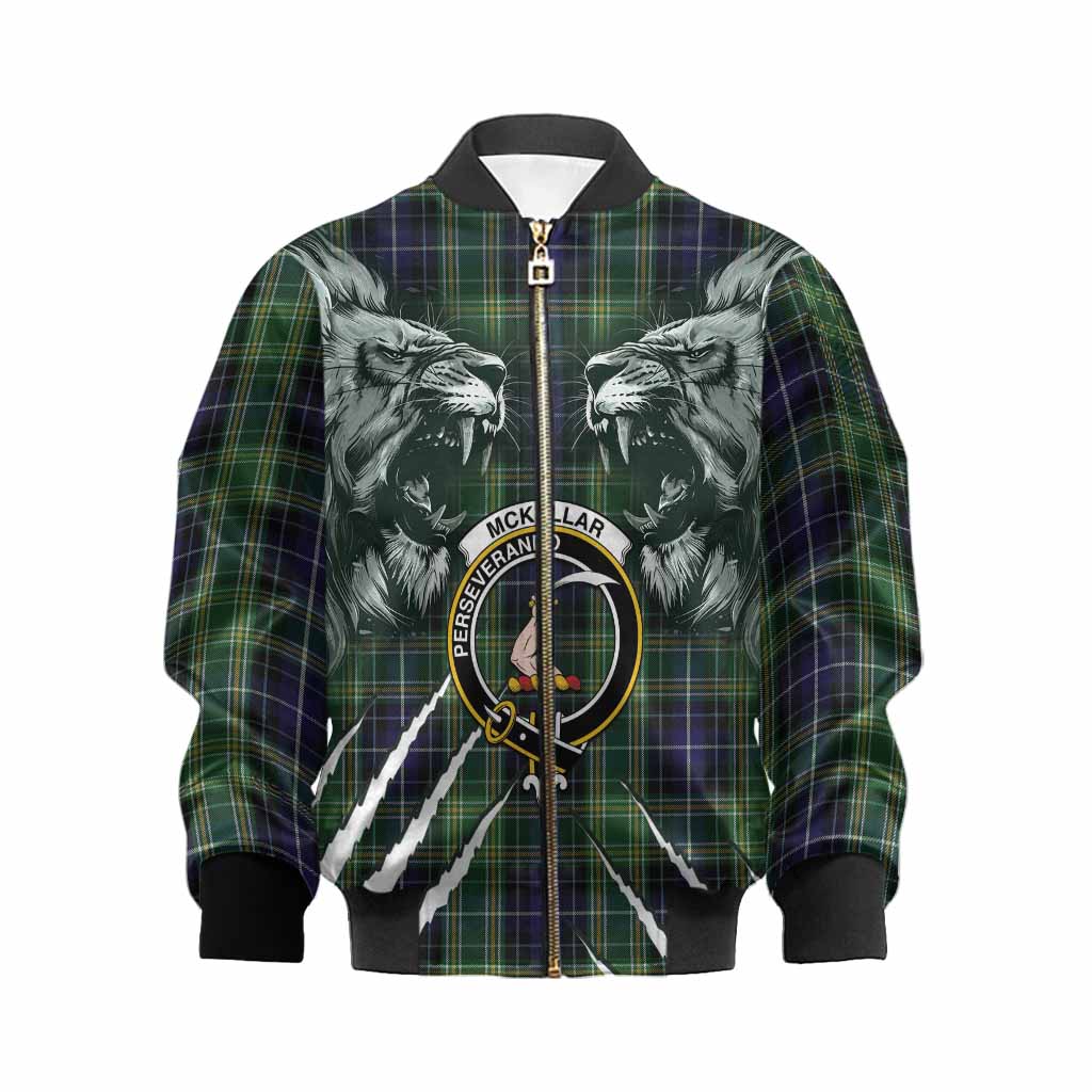 McKellar Tartan Crest Kid Bomber Jacket Ferocious Lion Style Kid XS - Tartan Vibes Clothing