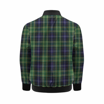 McKellar Tartan Crest Kid Bomber Jacket Ferocious Lion Style