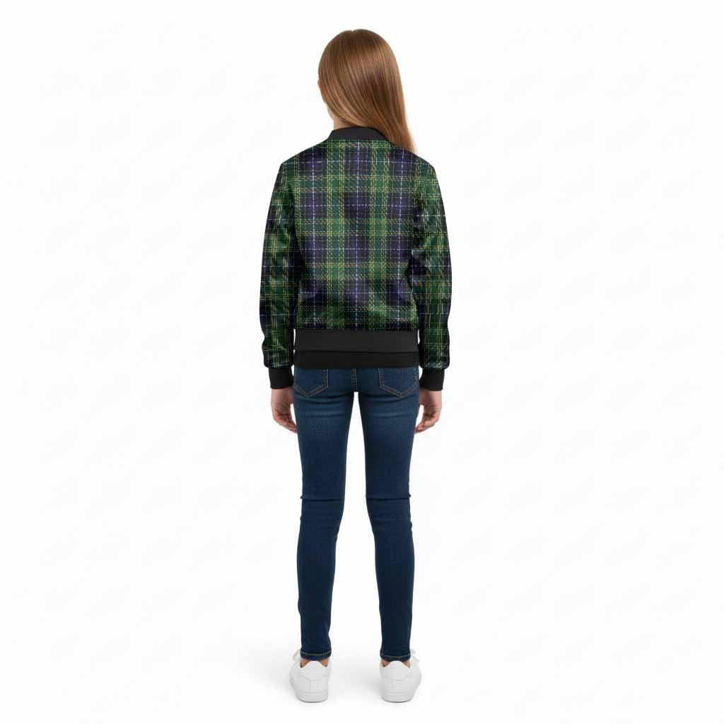 McKellar Tartan Crest Kid Bomber Jacket Ferocious Lion Style - Tartan Vibes Clothing
