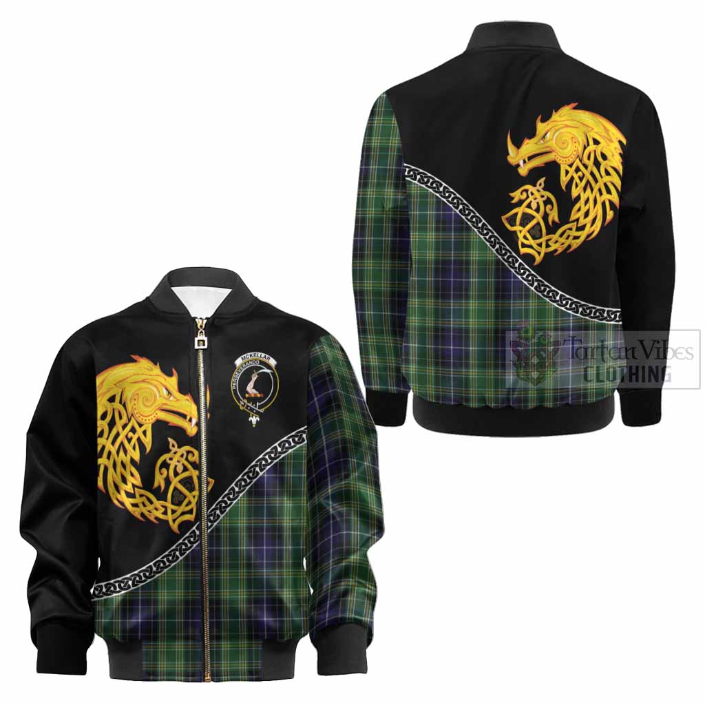 McKellar Tartan Crest Kid Bomber Jacket Legendary Dragon Knot Half Style - Tartan Vibes Clothing