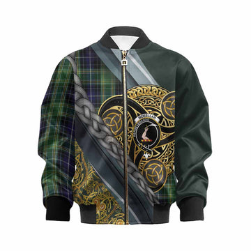 McKellar Tartan Crest Kid Bomber Jacket Scottish Triskele Celtic