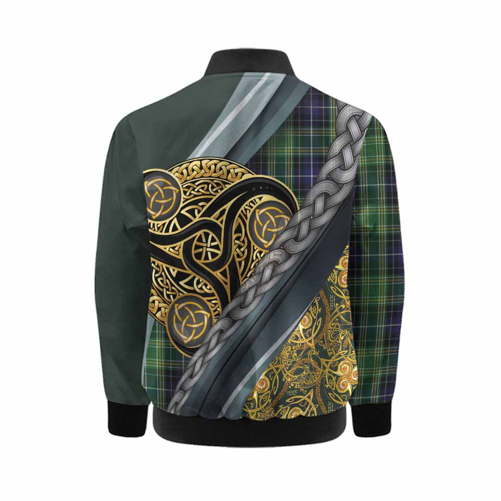 McKellar Tartan Crest Kid Bomber Jacket Scottish Triskele Celtic Kid - Tartan Vibes Clothing