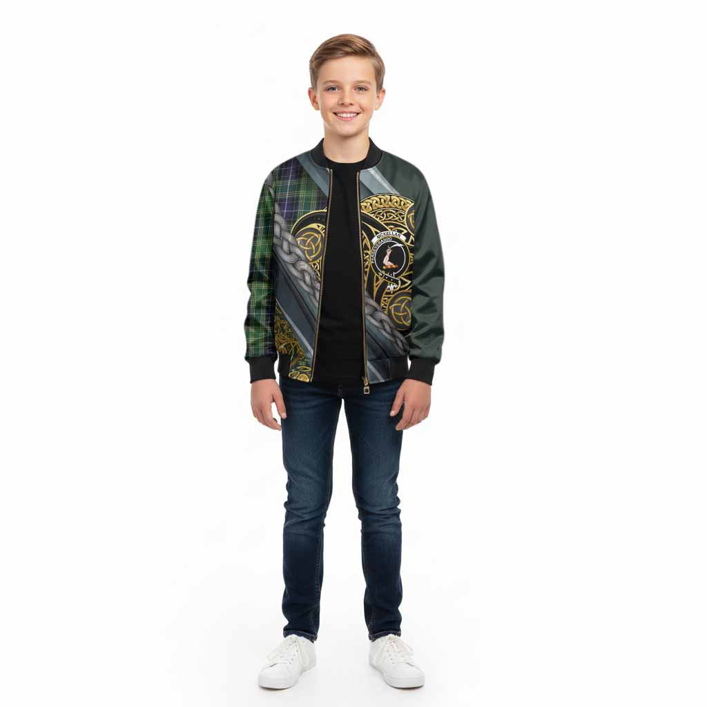 McKellar Tartan Crest Kid Bomber Jacket Scottish Triskele Celtic - Tartan Vibes Clothing