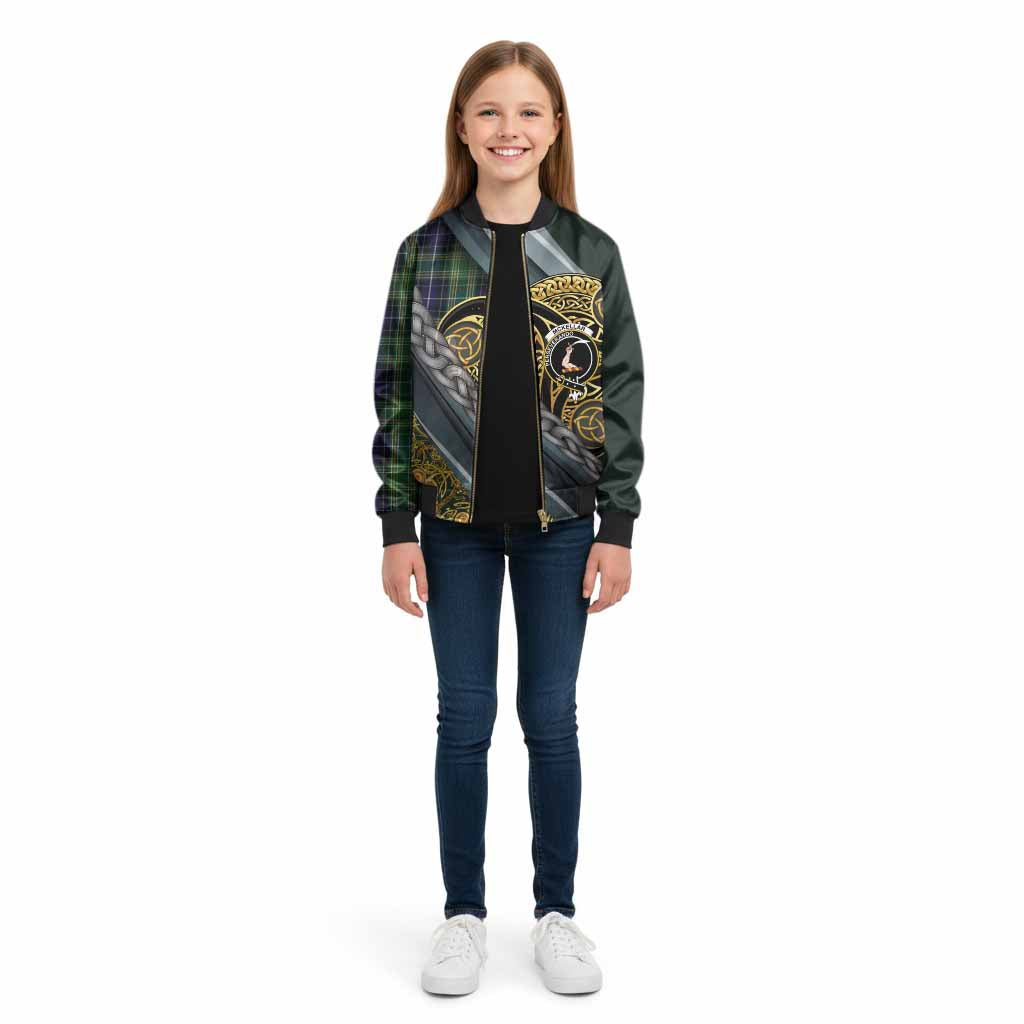 McKellar Tartan Crest Kid Bomber Jacket Scottish Triskele Celtic - Tartan Vibes Clothing