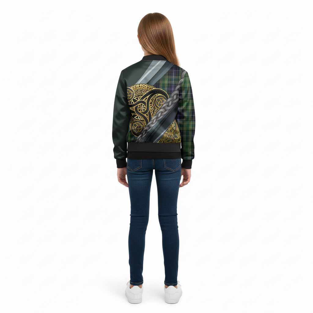 McKellar Tartan Crest Kid Bomber Jacket Scottish Triskele Celtic - Tartan Vibes Clothing