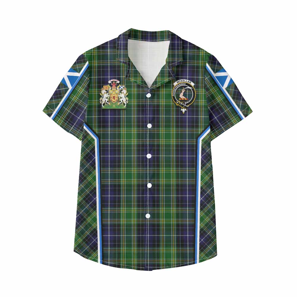 McKellar Tartan Crest Kid Hawaiian Shirt Scotland Coat of Arm Flag Style - Tartan Vibes Clothing