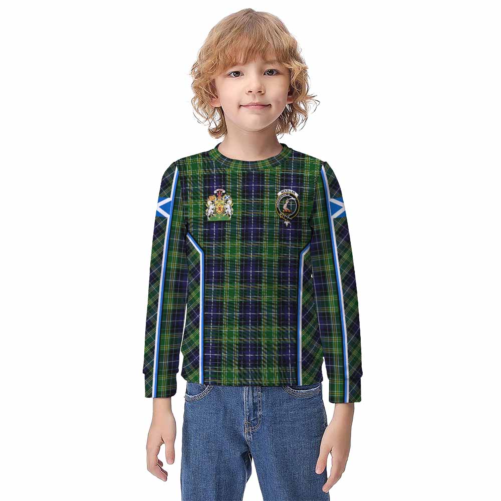 McKellar Tartan Crest Kid Knitted Sweatshirt Scotland Coat of Arm Flag Style - Tartan Vibes Clothing