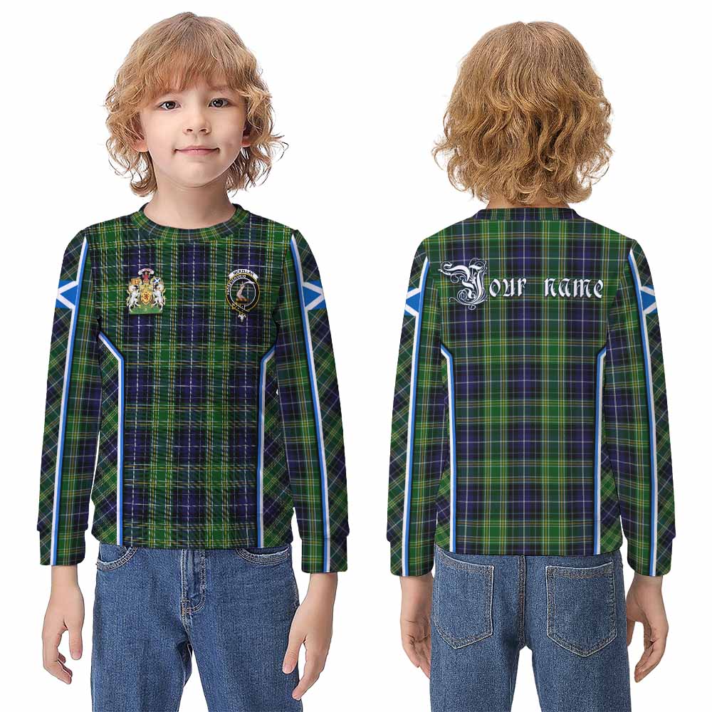 McKellar Tartan Crest Kid Knitted Sweatshirt Scotland Coat of Arm Flag Style - Tartan Vibes Clothing