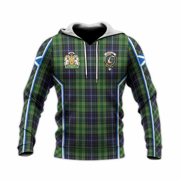 McKellar Tartan Crest Knitted Hoodie Scotland Coat of Arm Flag Style - Tartan Vibes Clothing