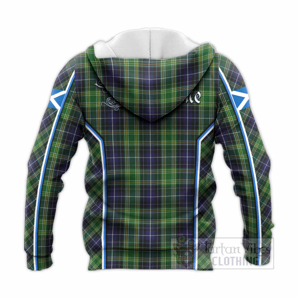 McKellar Tartan Crest Knitted Hoodie Scotland Coat of Arm Flag Style - Tartan Vibes Clothing