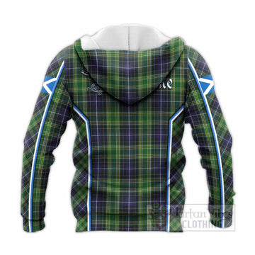 McKellar Tartan Crest Knitted Hoodie Scotland Coat of Arm Flag Style - Tartan Vibes Clothing