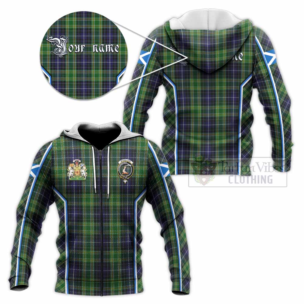 McKellar Tartan Crest Knitted Hoodie Scotland Coat of Arm Flag Style - Tartan Vibes Clothing