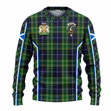 McKellar Tartan Crest Knitted Sweater Scotland Coat of Arm Flag Style - Tartan Vibes Clothing