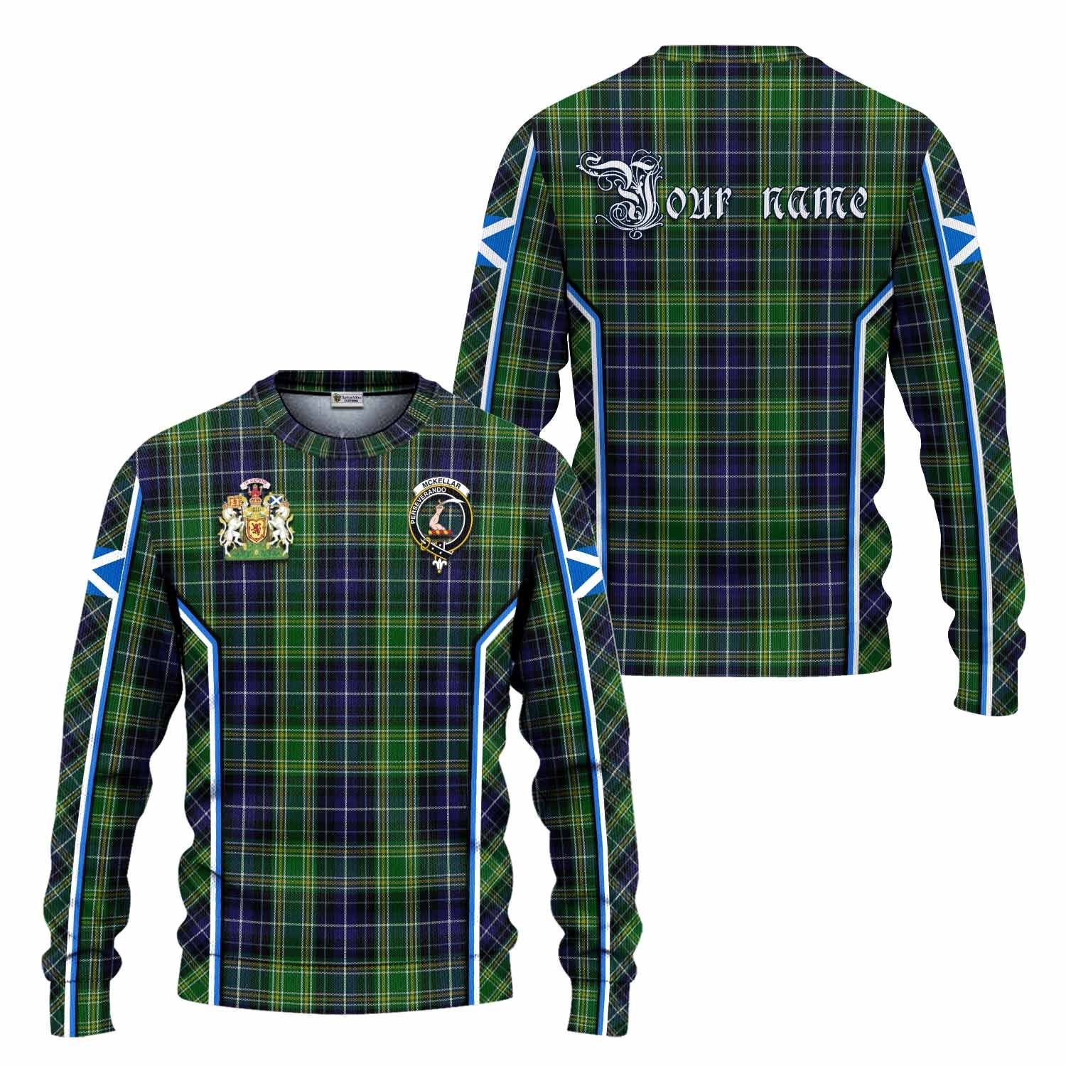 McKellar Tartan Crest Knitted Sweater Scotland Coat of Arm Flag Style - Tartan Vibes Clothing