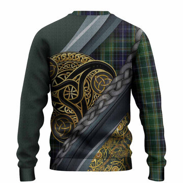 McKellar Tartan Crest Knitted Sweater Scottish Triskele Celtic