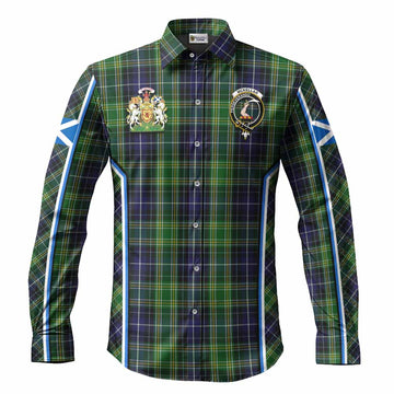 McKellar Tartan Crest Long Sleeve Button Shirts Scotland Coat of Arm Flag Style - Tartan Vibes Clothing