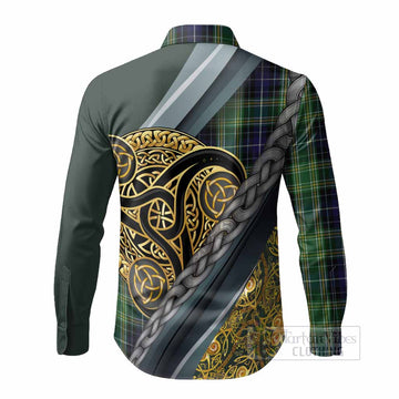 McKellar Tartan Crest Long Sleeve Button Shirts Scottish Triskele Celtic