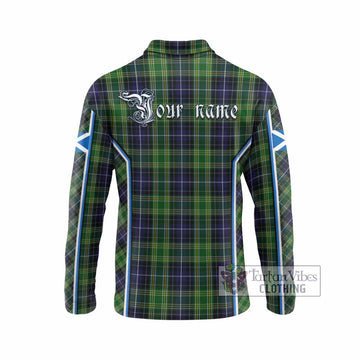 McKellar Tartan Crest Long Sleeve Polo Shirt Scotland Coat of Arm Flag Style - Tartan Vibes Clothing