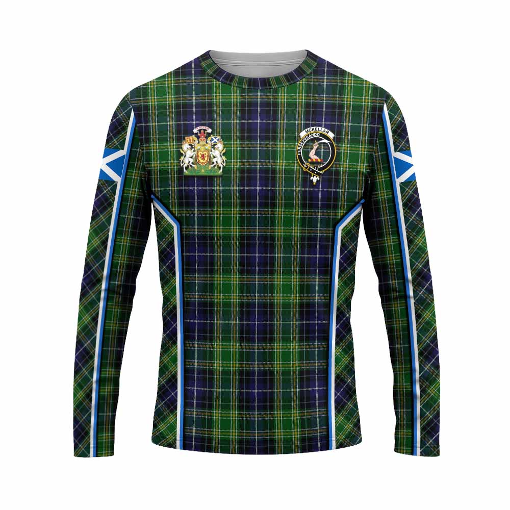 McKellar Tartan Crest Long Sleeve T-Shirt Scotland Coat of Arm Flag Style - Tartan Vibes Clothing