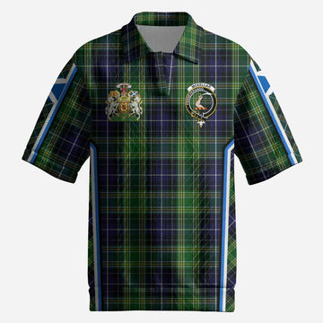 McKellar Tartan Crest Men’s Polo Sweater Top Scotland Coat of Arm Flag Style