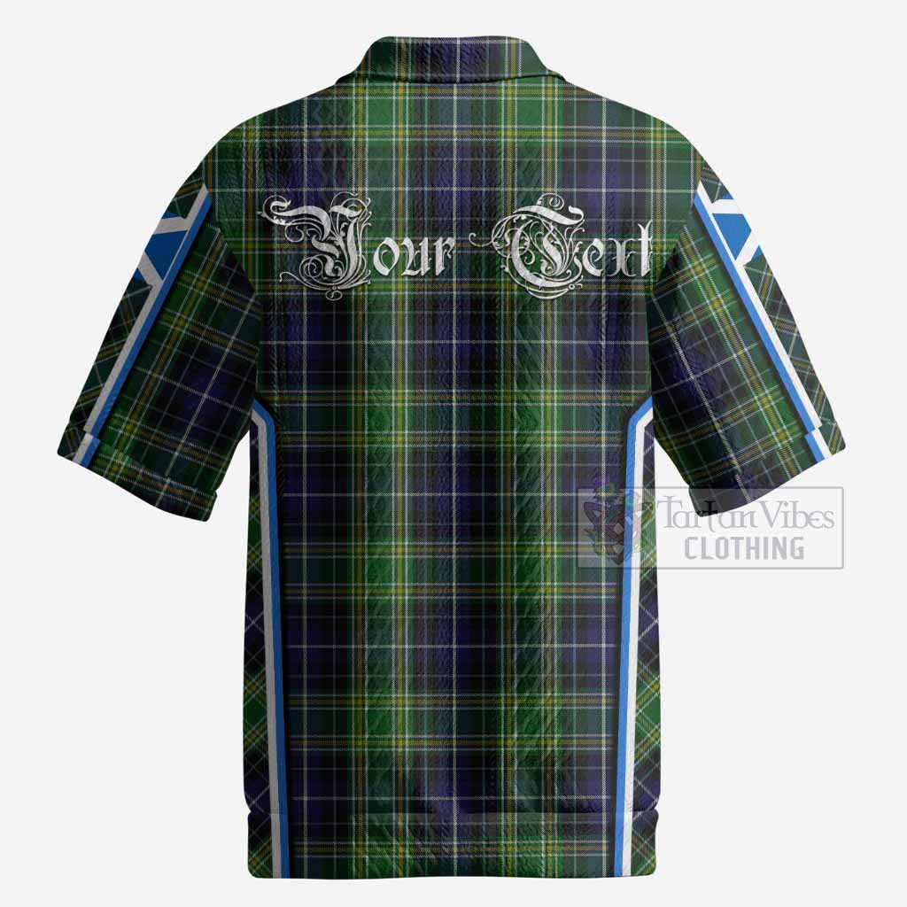 McKellar Tartan Crest Men’s Polo Sweater Top Scotland Coat of Arm Flag Style