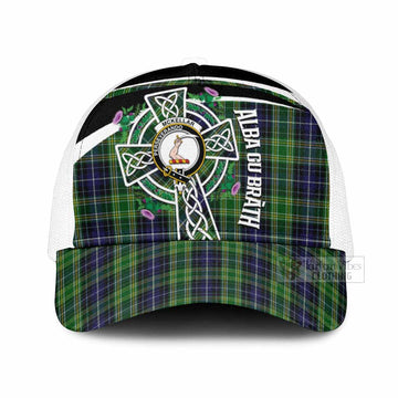McKellar Tartan Crest Mesh Trucker Cap Scottish Thistle Celtic Cross Alba Gu Brath