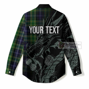 McKellar Tartan Crest Scottish Women Casual Shirt Dragon and Thistle