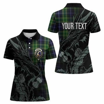 McKellar Tartan Crest Scottish Women Polo Shirt Dragon and Thistle
