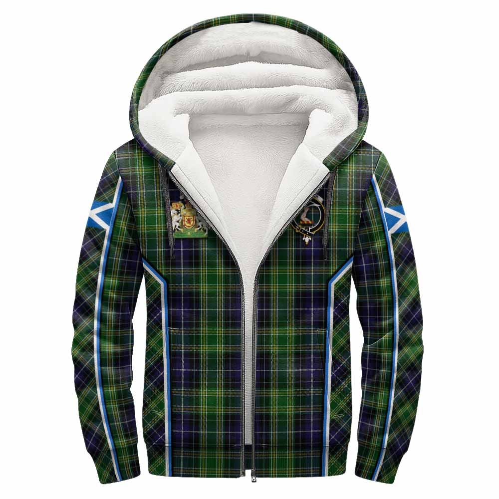 McKellar Tartan Crest Sherpa Hoodie Scotland Coat of Arm Flag Style - Tartan Vibes Clothing