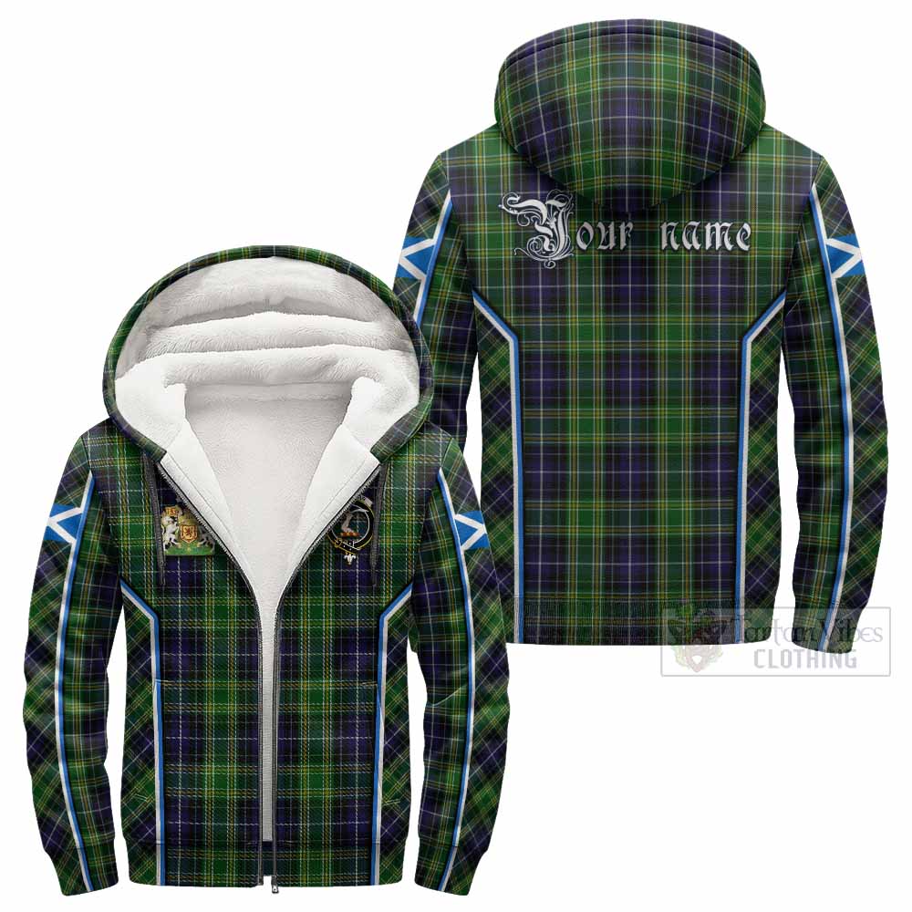 McKellar Tartan Crest Sherpa Hoodie Scotland Coat of Arm Flag Style - Tartan Vibes Clothing