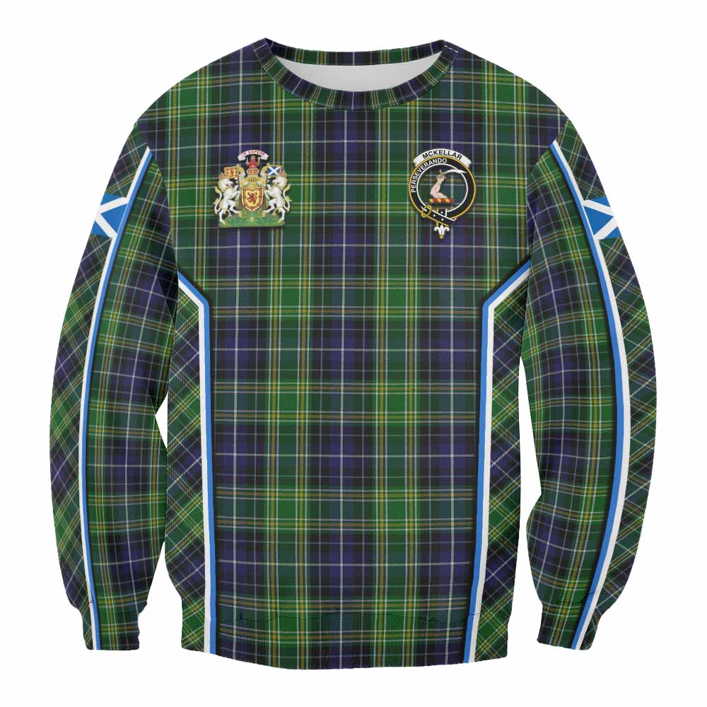 McKellar Tartan Crest Sweatshirt Scotland Coat of Arm Flag Style - Tartan Vibes Clothing