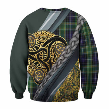 McKellar Tartan Crest Sweatshirt Scottish Triskele Celtic