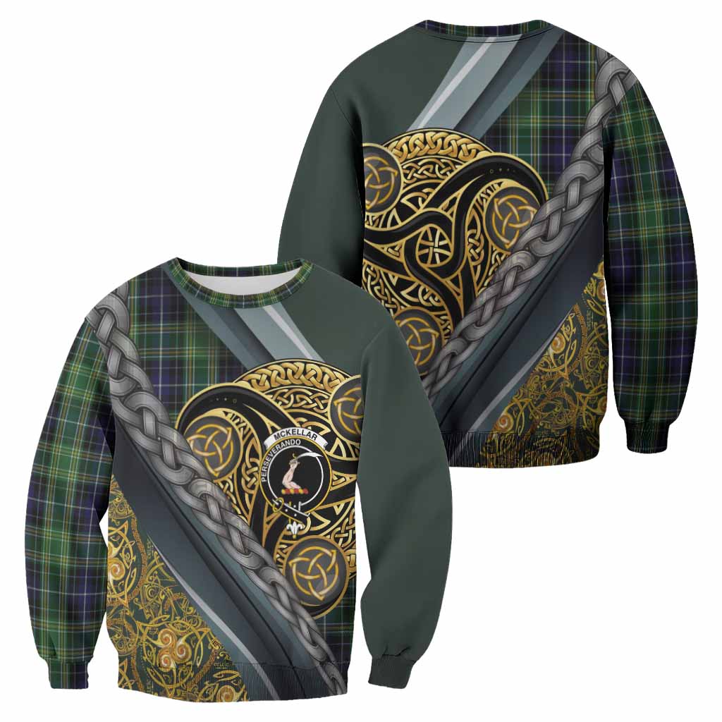 McKellar Tartan Crest Sweatshirt Scottish Triskele Celtic