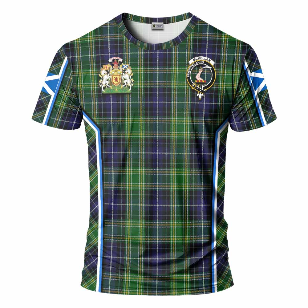 McKellar Tartan Crest T-shirt Scotland Coat of Arm Flag Style - Tartan Vibes Clothing