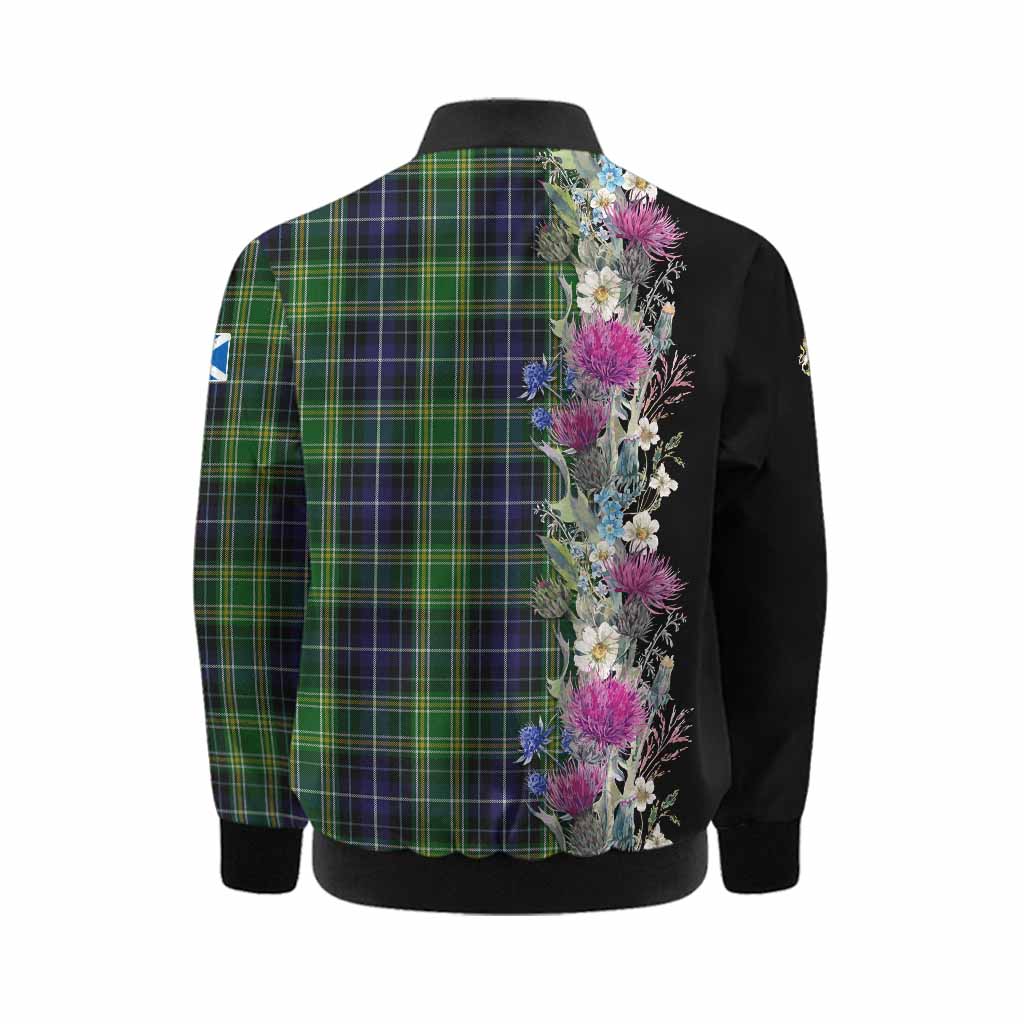 McKellar Tartan Crest Thistle Floral Kid Bomber Jacket Kid - Tartan Vibes Clothing