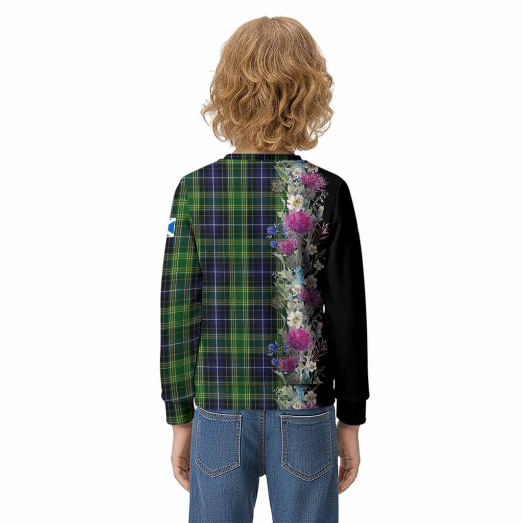 McKellar Tartan Crest Thistle Floral Kid Knitted Sweatshirt - Tartan Vibes Clothing