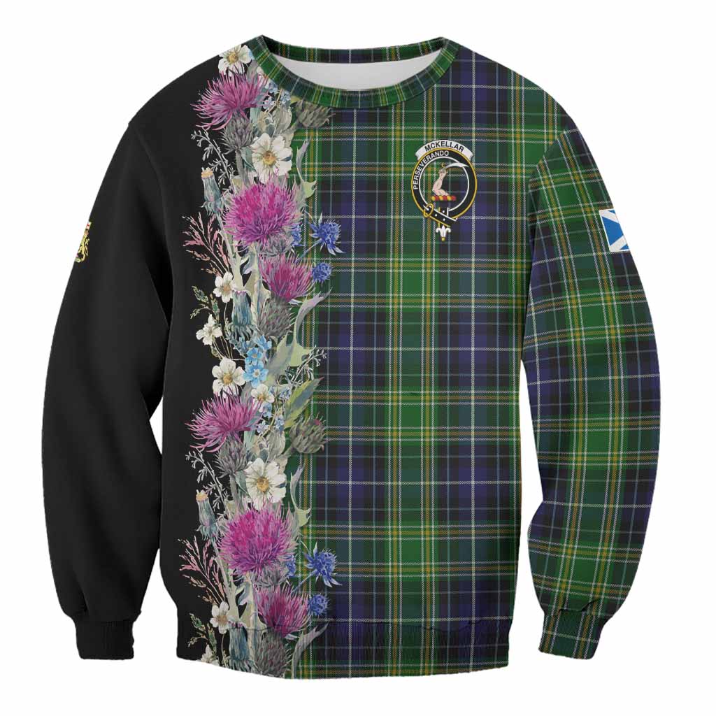 McKellar Tartan Crest Thistle Floral Sweatshirt Unisex - Tartan Vibes Clothing