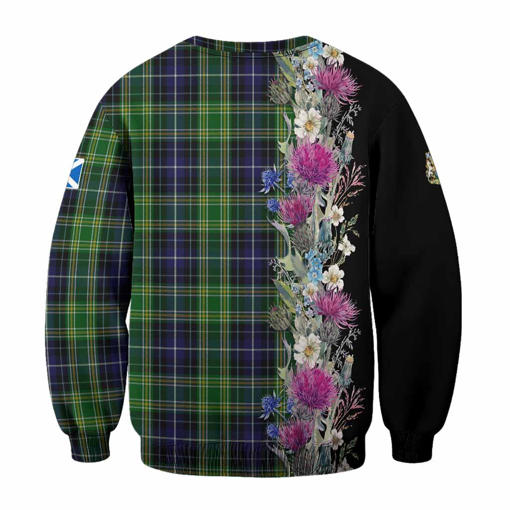 McKellar Tartan Crest Thistle Floral Sweatshirt - Tartan Vibes Clothing