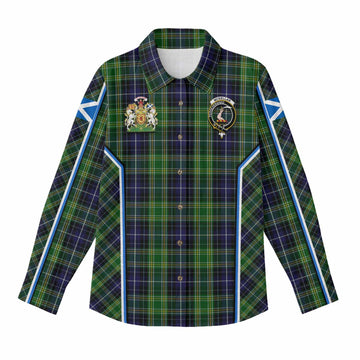 McKellar Tartan Crest Women Casual Shirt Scotland Coat of Arm Flag Style - Tartan Vibes Clothing