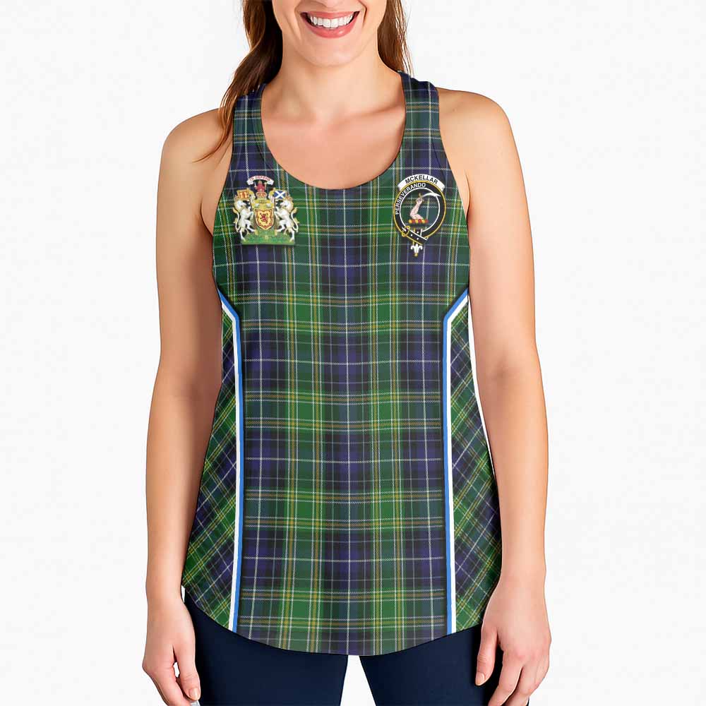 McKellar Tartan Crest Women Racerback Tanks Scotland Coat of Arm Flag Style - Tartan Vibes Clothing
